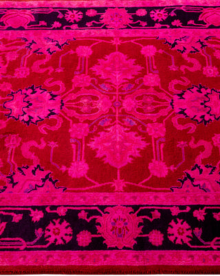 Contemporary Hand Knotted Overdyed Pink Area Rug 2' 8" x 4' 3"