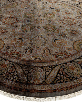 Contemporary Fine Vibrance Gray Wool Area Rug - 7' 1" x 7' 1"