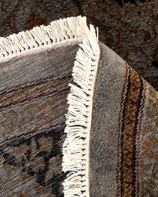 Contemporary Fine Vibrance Gray Wool Area Rug - 7' 1" x 7' 1"