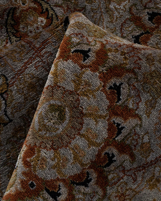 Contemporary Fine Vibrance Gray Wool Area Rug - 7' 1" x 7' 1"