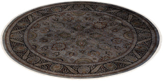 Contemporary Fine Vibrance Gray Wool Area Rug - 7' 1" x 7' 1"