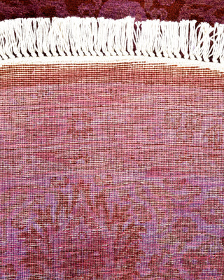 Contemporary Hand-Knotted Overdyed Purple Round Area Rug 6' 1" x 6' 1"