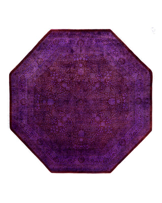 Fine Vibrance, One-of-a-Kind Hand-Knotted Area Rug  - Purple, 8' 1" x 8' 1"
