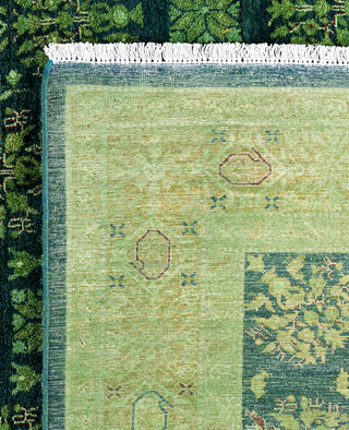 Overdyed Hand-Knotted Wool Modern-Contemporary Green Area Rug 8' 3" x 10' 7"