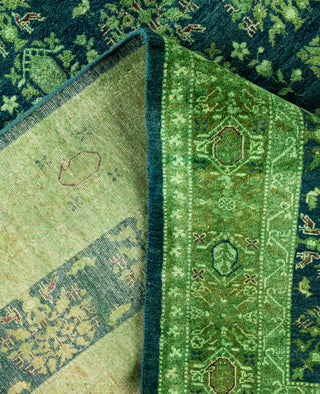Overdyed Hand-Knotted Wool Modern-Contemporary Green Area Rug 8' 3" x 10' 7"
