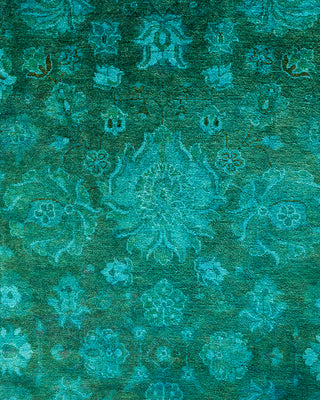 Overdyed Hand-Knotted Green Area Rug 6' 3" x 9' 1"
