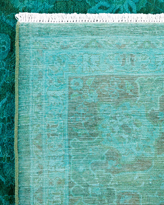 Overdyed Hand-Knotted Green Area Rug 6' 3" x 9' 1"