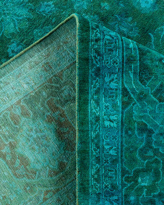 Overdyed Hand-Knotted Green Area Rug 6' 3" x 9' 1"