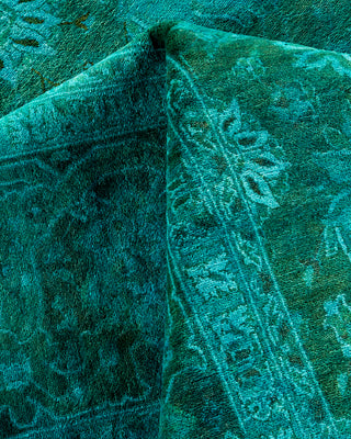 Overdyed Hand-Knotted Green Area Rug 6' 3" x 9' 1"