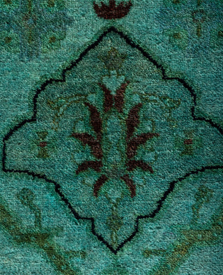 Contemporary Overdyed Wool Hand Knotted Green Area Rug 6' 1" x 8' 10"