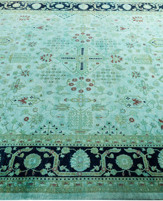 Contemporary Overdyed Wool Hand Knotted Green Area Rug 6' 1" x 8' 10"