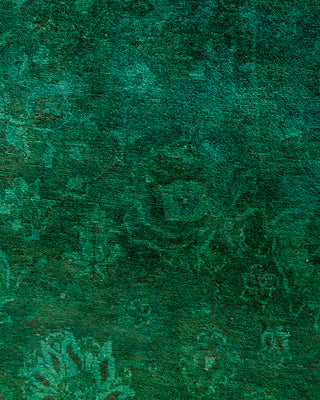 Contemporary Hand-Knotted Overdyed Green Area Rug 6' 1" x 9' 3"
