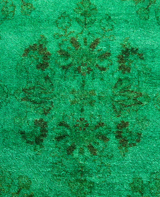 Contemporary Overdyed Wool Hand Knotted Green Area Rug 3' 1" x 5' 1"