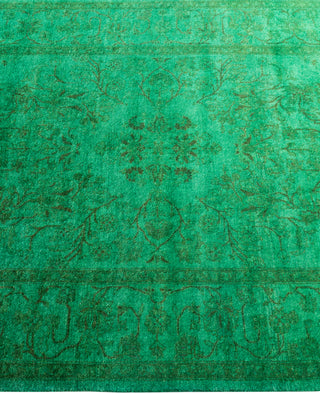 Contemporary Overdyed Wool Hand Knotted Green Area Rug 3' 1" x 5' 1"