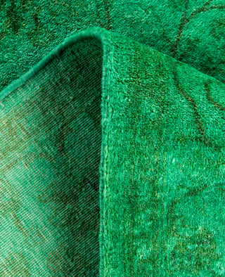 Contemporary Overdyed Wool Hand Knotted Green Area Rug 3' 1" x 5' 1"