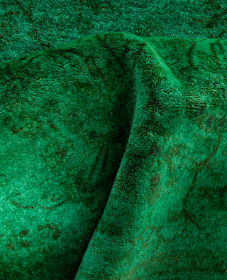 Contemporary Overdyed Wool Hand Knotted Green Area Rug 3' 1" x 5' 1"