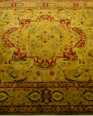 Contemporary Hand Knotted Overdyed Gold Area Rug 4' 2" x 6' 1"