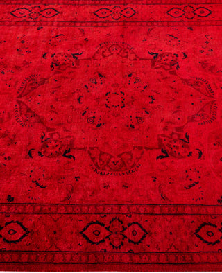 Contemporary Overdyed Wool Hand Knotted Red Area Rug 3' 2" x 5' 3"