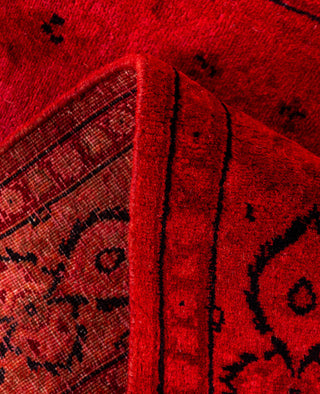 Contemporary Overdyed Wool Hand Knotted Red Area Rug 3' 2" x 5' 3"