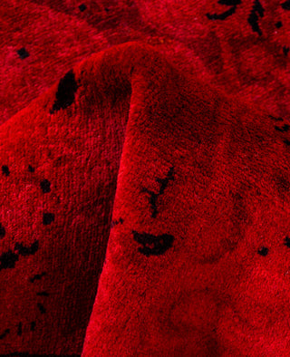 Contemporary Overdyed Wool Hand Knotted Red Area Rug 3' 2" x 5' 3"