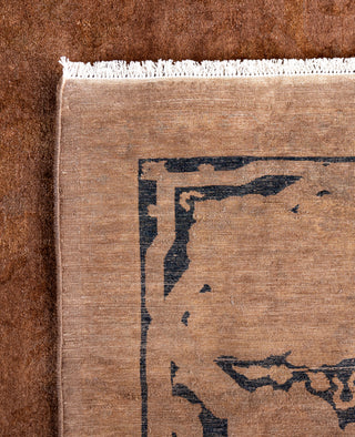 Overdyed Hand-Knotted Wool Modern-Contemporary Brown Area Rug 9' 1" x 12' 0"