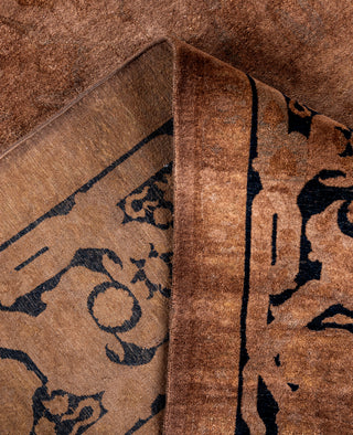 Overdyed Hand-Knotted Wool Modern-Contemporary Brown Area Rug 9' 1" x 12' 0"