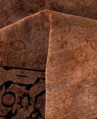 Overdyed Hand-Knotted Wool Modern-Contemporary Brown Area Rug 9' 1" x 12' 0"