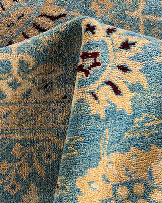 Traditional Hand-Knotted Blue Area Rug 6' 1" x 9' 0"