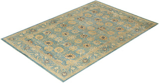Traditional Hand-Knotted Blue Area Rug 6' 1" x 9' 0"