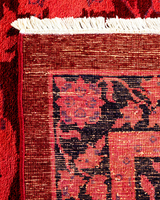 Contemporary Hand-Knotted Overdyed Pink Square Area Rug 10' 1" x 10' 10"