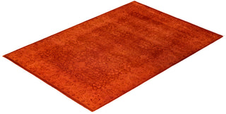 Fine Vibrance, One-of-a-Kind Hand-Knotted Area Rug  - Orange, 4' 2" x 6' 0"