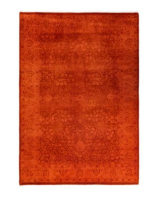 Fine Vibrance, One-of-a-Kind Hand-Knotted Area Rug  - Orange, 4' 2" x 6' 0"