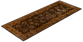 Overdyed Hand-Knotted Wool Modern-Contemporary Brown Runner 3' 1" x 8' 2"