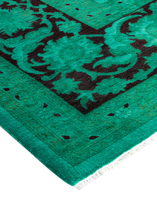 Contemporary Fine Vibrance Green Wool Area Rug - 9' 3" x 12' 3"