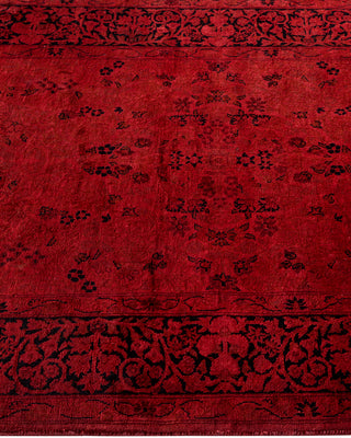 Contemporary Hand-Knotted Overdyed Red Area Rug 3' 2" x 5' 3"