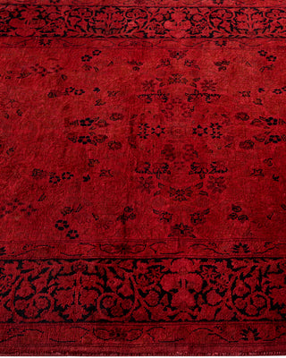 Modern Overdyed Hand Knotted Wool Red Area Rug 3' 2" x 5' 3"