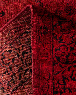 Contemporary Hand-Knotted Overdyed Red Area Rug 3' 2" x 5' 3"
