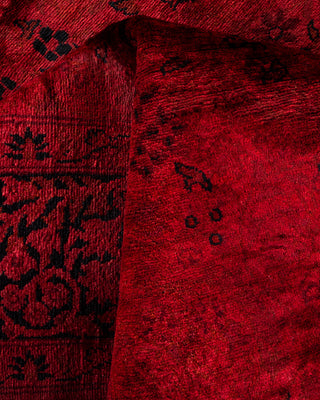 Contemporary Hand-Knotted Overdyed Red Area Rug 3' 2" x 5' 3"