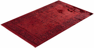 Contemporary Hand-Knotted Overdyed Red Area Rug 3' 2" x 5' 3"