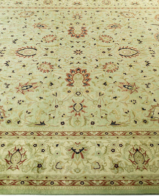 Overdyed Hand-Knotted Wool Modern-Contemporary Green Area Rug 8' 1" x 10' 3"