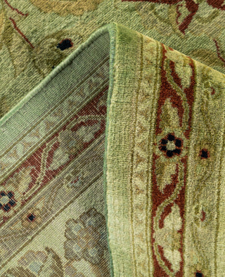 Overdyed Hand-Knotted Wool Modern-Contemporary Green Area Rug 8' 1" x 10' 3"