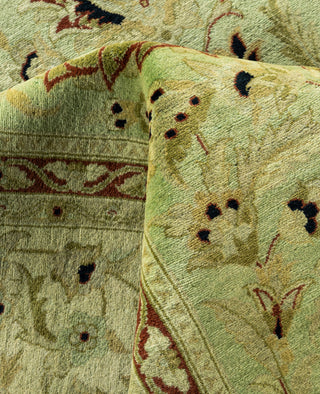Overdyed Hand-Knotted Wool Modern-Contemporary Green Area Rug 8' 1" x 10' 3"