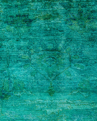 Contemporary Hand-Knotted Overdyed Green Area Rug 5' 4" x 7' 10"