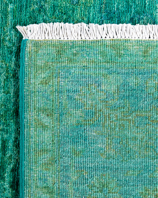 Contemporary Hand-Knotted Overdyed Green Area Rug 5' 4" x 7' 10"