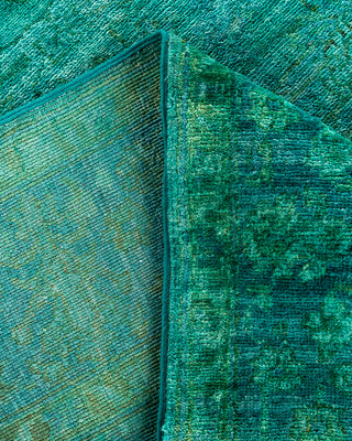 Contemporary Hand-Knotted Overdyed Green Area Rug 5' 4" x 7' 10"