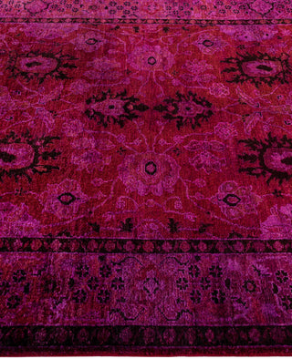 Contemporary Overdyed Wool Hand Knotted Purple Area Rug 4' 3" x 5' 7"
