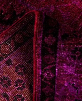 Contemporary Overdyed Wool Hand Knotted Purple Area Rug 4' 3" x 5' 7"