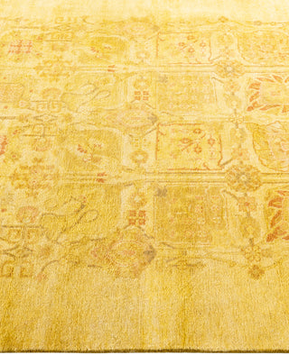 Overdyed One-of-a-Kind Wool Yellow Area Rug 4' 1" x 6' 2"