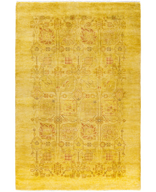 Overdyed One-of-a-Kind Wool Yellow Area Rug 4' 1" x 6' 2"