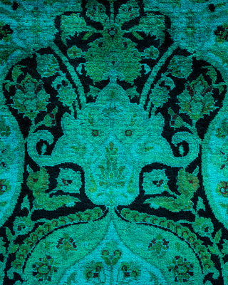 Contemporary Hand Knotted Overdyed Blue Area Rug 4' 2" x 6' 4"